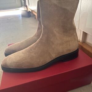 Salvatore Ferragamo Tan Suede Boots